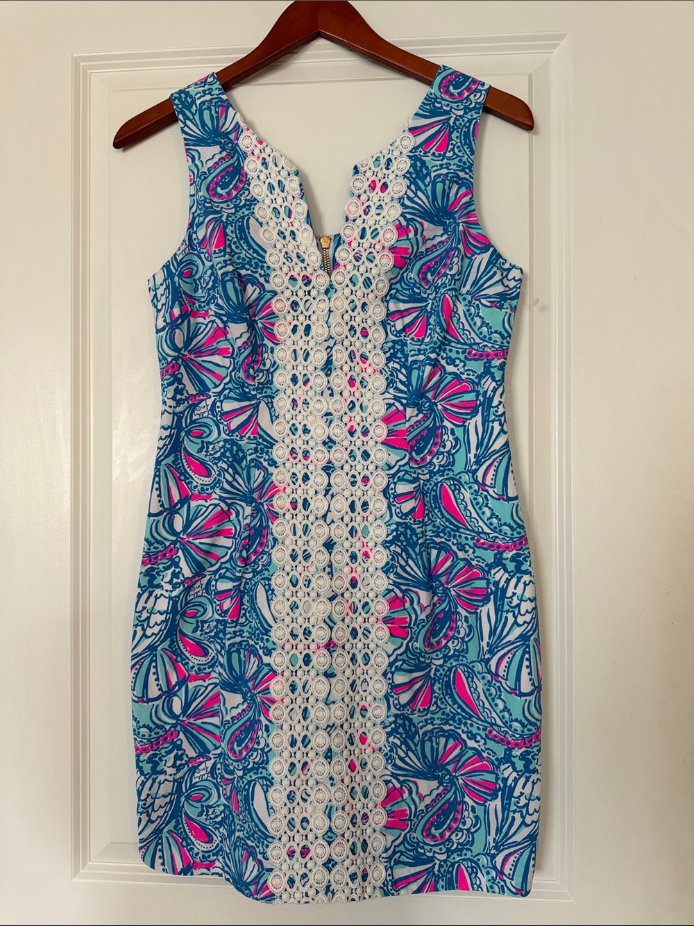 Lilly Pulitzer Turquoise, Navy & Hot Pink Printed Dress